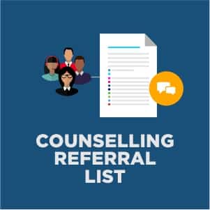 COUNSELLING REFERRAL LIST